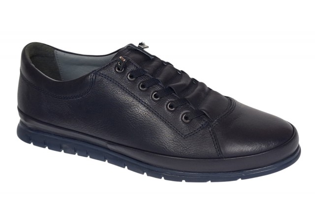 Pantofi barbati casual din piele naturala - Bleumarin Extrem Confort 1022N